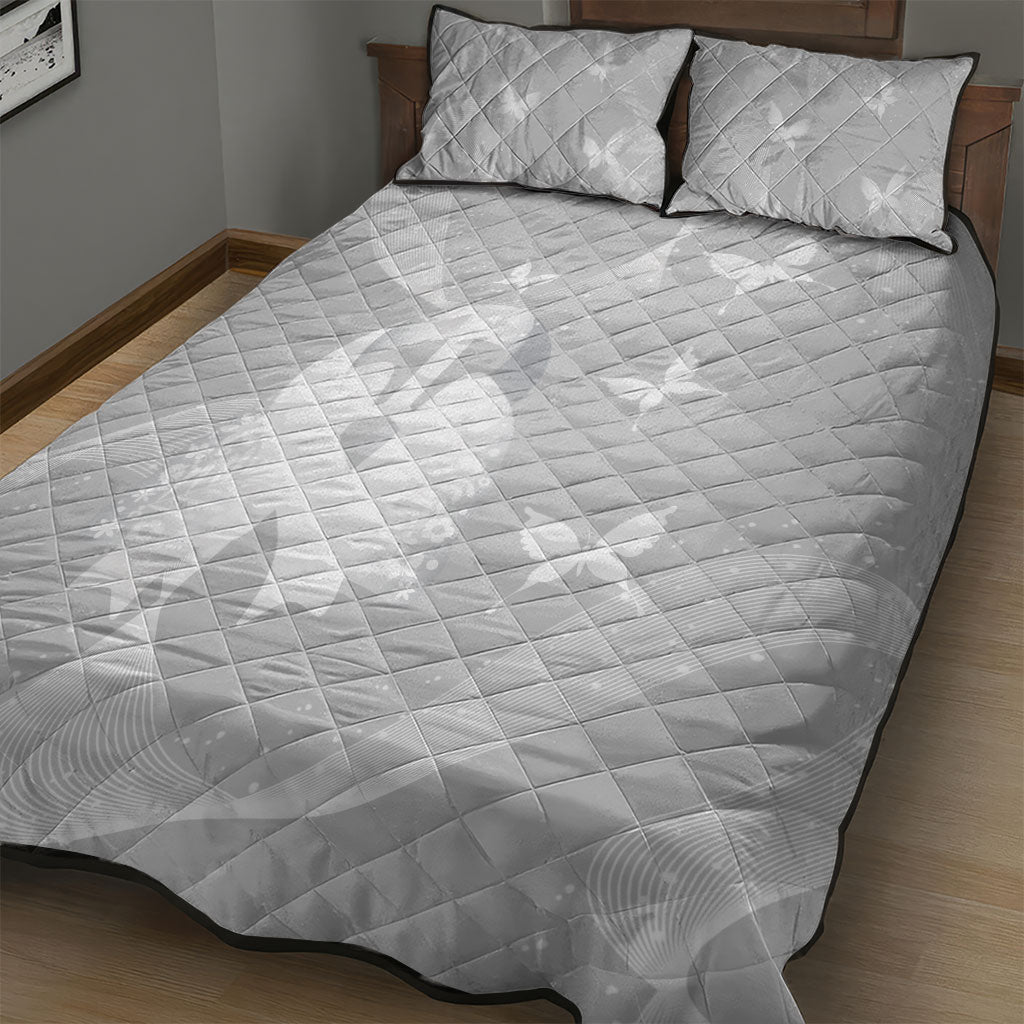 Australia Lung Cancer Awareness Quilt Bed Set Butterfly Ribbon Art