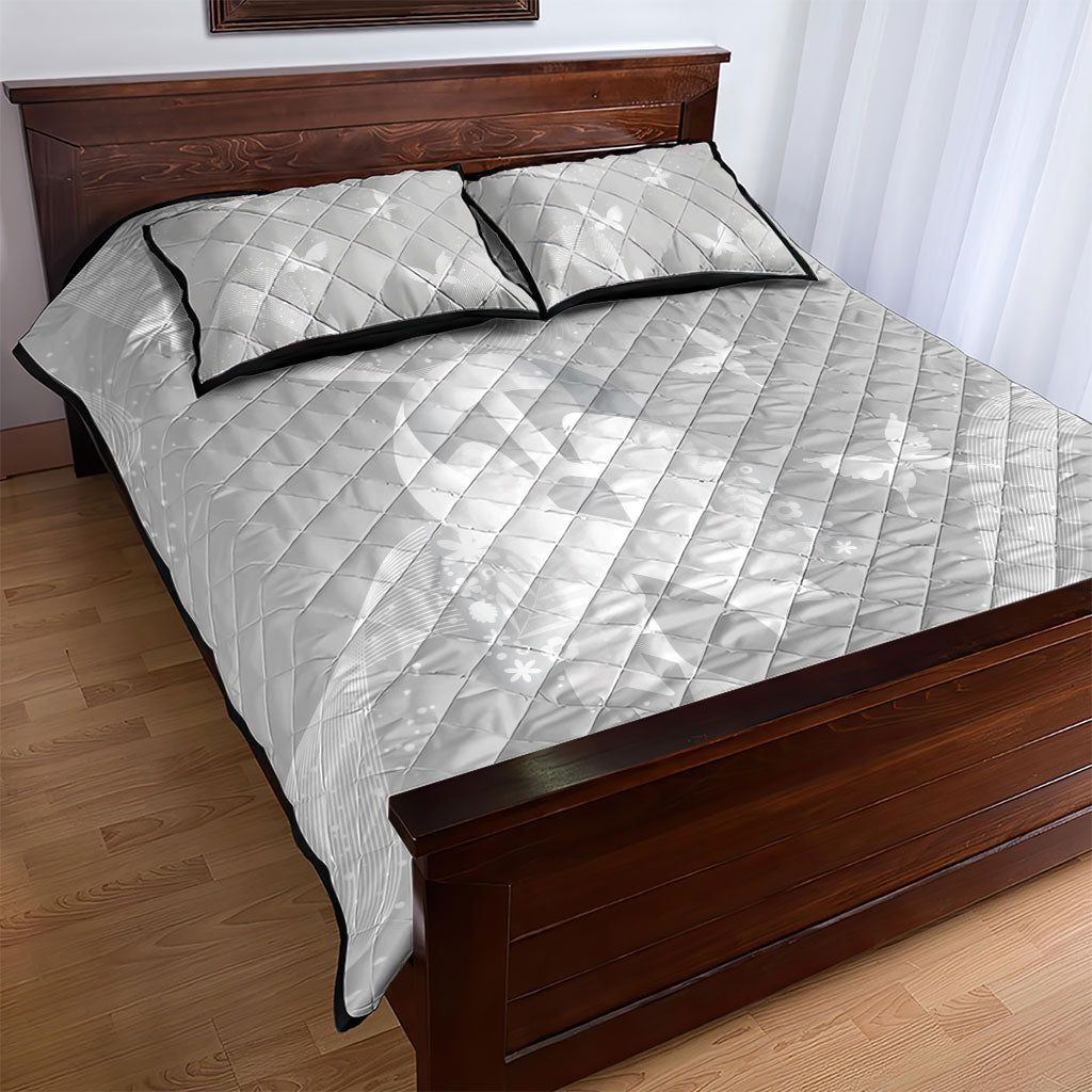 Australia Lung Cancer Awareness Quilt Bed Set Butterfly Ribbon Art