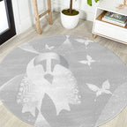Australia Lung Cancer Awareness Round Carpet Butterfly Ribbon Art
