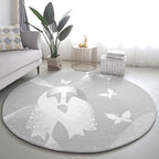 Australia Lung Cancer Awareness Round Carpet Butterfly Ribbon Art