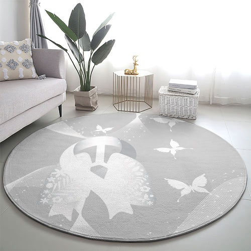 Australia Lung Cancer Awareness Round Carpet Butterfly Ribbon Art