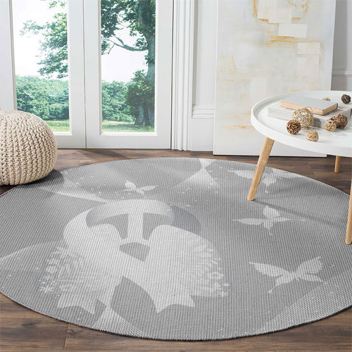 Australia Lung Cancer Awareness Round Carpet Butterfly Ribbon Art