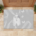 Australia Lung Cancer Awareness Rubber Doormat Butterfly Ribbon Art