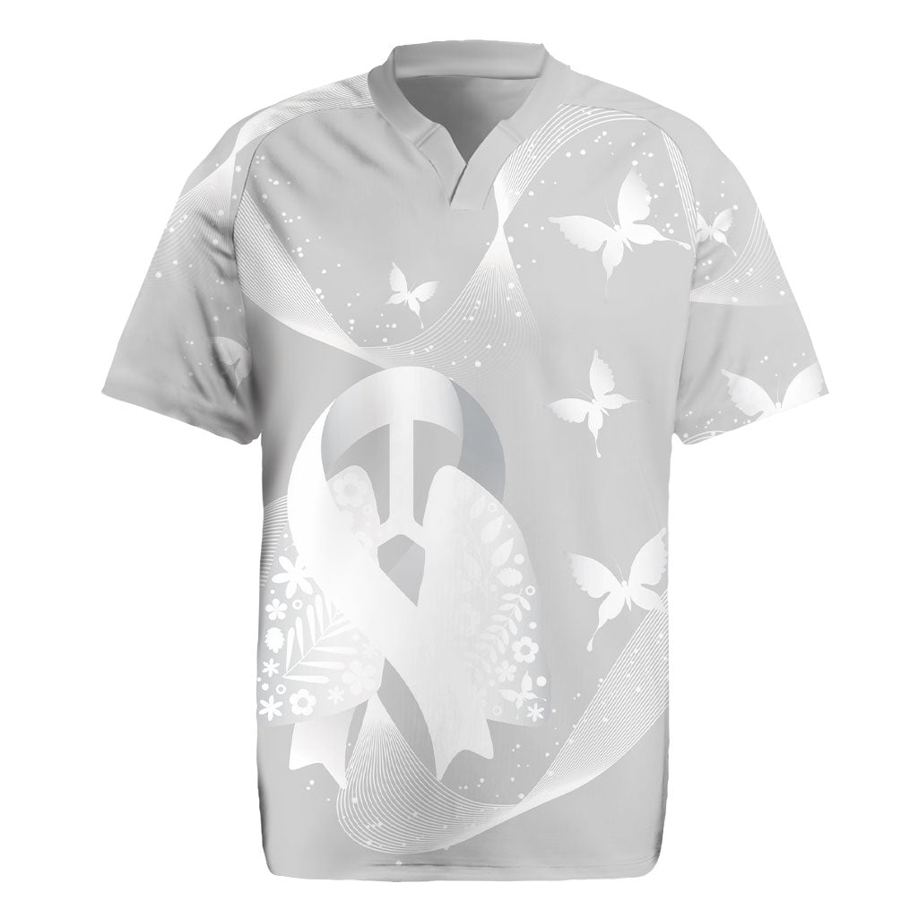 Australia Lung Cancer Awareness Personalised Rugby Jersey Butterfly Ribbon Art