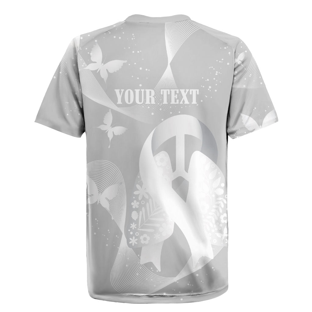 Australia Lung Cancer Awareness Personalised Rugby Jersey Butterfly Ribbon Art