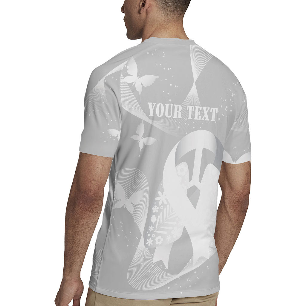 Australia Lung Cancer Awareness Personalised Rugby Jersey Butterfly Ribbon Art