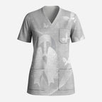 Australia Lung Cancer Awareness Personalised Scrub Top Butterfly Ribbon Art