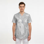 Australia Lung Cancer Awareness Personalised Scrub Top Butterfly Ribbon Art