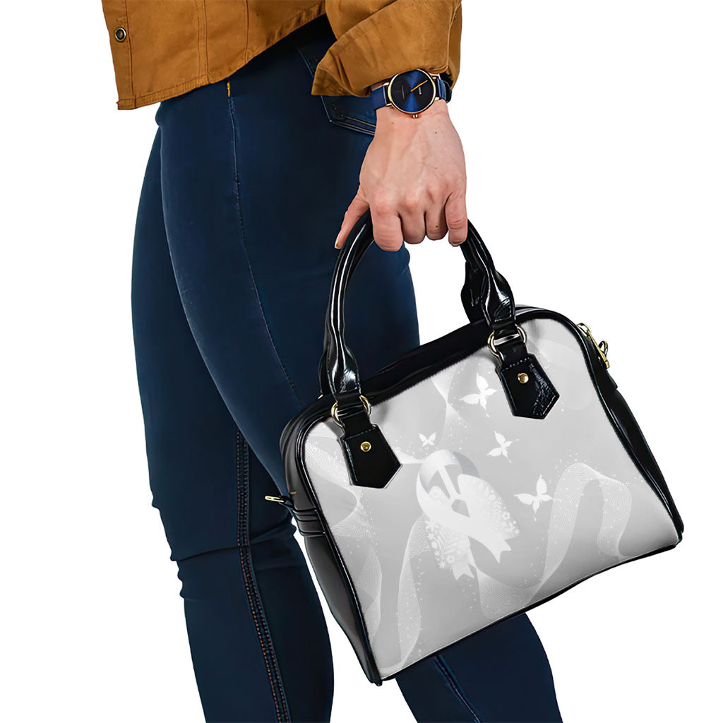 Australia Lung Cancer Awareness Shoulder Handbag Butterfly Ribbon Art