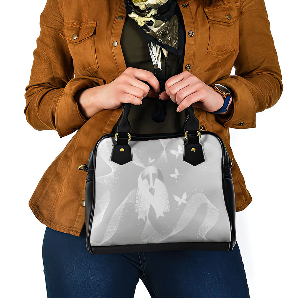 Australia Lung Cancer Awareness Shoulder Handbag Butterfly Ribbon Art