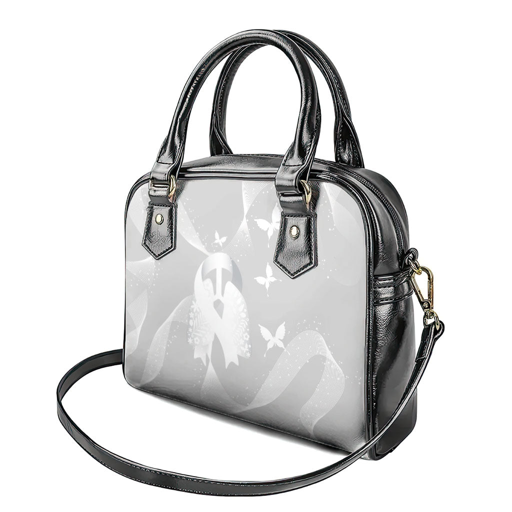 Australia Lung Cancer Awareness Shoulder Handbag Butterfly Ribbon Art