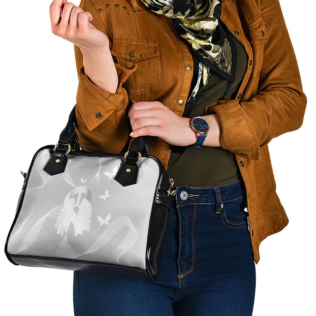 Australia Lung Cancer Awareness Shoulder Handbag Butterfly Ribbon Art