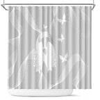 Australia Lung Cancer Awareness Shower Curtain Butterfly Ribbon Art