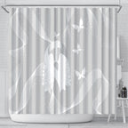 Australia Lung Cancer Awareness Shower Curtain Butterfly Ribbon Art