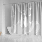 Australia Lung Cancer Awareness Shower Curtain Butterfly Ribbon Art