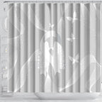 Australia Lung Cancer Awareness Shower Curtain Butterfly Ribbon Art