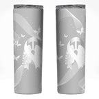 Australia Lung Cancer Awareness Personalised Skinny Tumbler Butterfly Ribbon Art