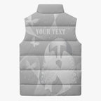 Australia Lung Cancer Awareness Personalised Sleeveless Puffer Jacket Butterfly Ribbon Art