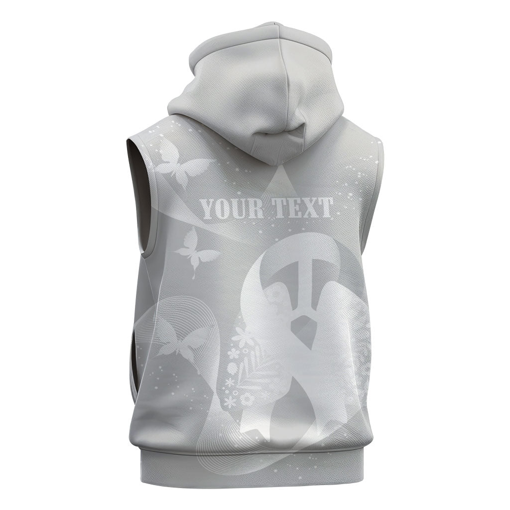 Australia Lung Cancer Awareness Personalised Sleeveless Zip Hoodie Butterfly Ribbon Art