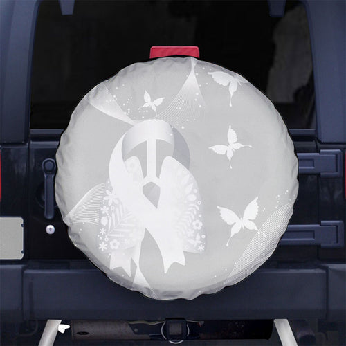 Australia Lung Cancer Awareness Spare Tire Cover Butterfly Ribbon Art