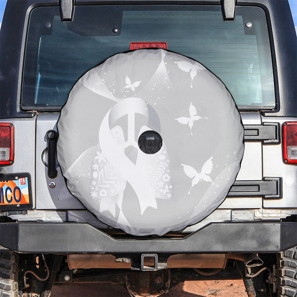 Australia Lung Cancer Awareness Spare Tire Cover Butterfly Ribbon Art
