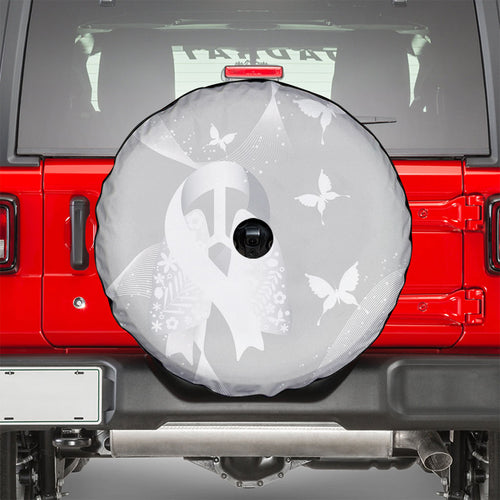 Australia Lung Cancer Awareness Spare Tire Cover Butterfly Ribbon Art