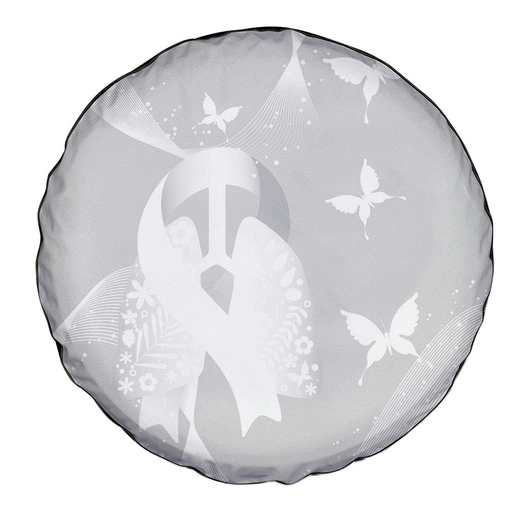 Australia Lung Cancer Awareness Spare Tire Cover Butterfly Ribbon Art