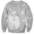 Australia Lung Cancer Awareness Personalised Sweatshirt Butterfly Ribbon Art