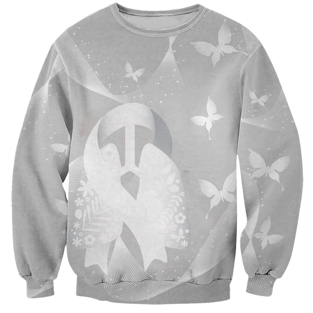 Australia Lung Cancer Awareness Personalised Sweatshirt Butterfly Ribbon Art