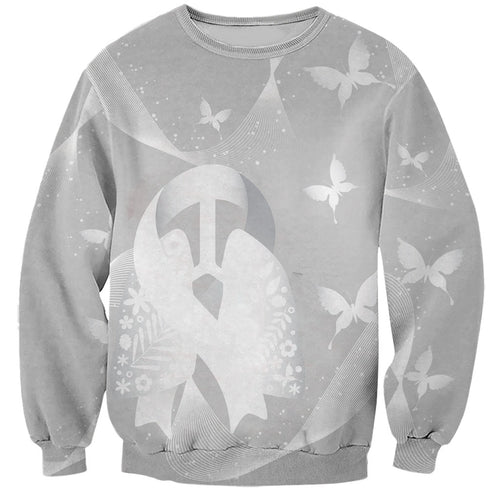 Australia Lung Cancer Awareness Personalised Sweatshirt Butterfly Ribbon Art