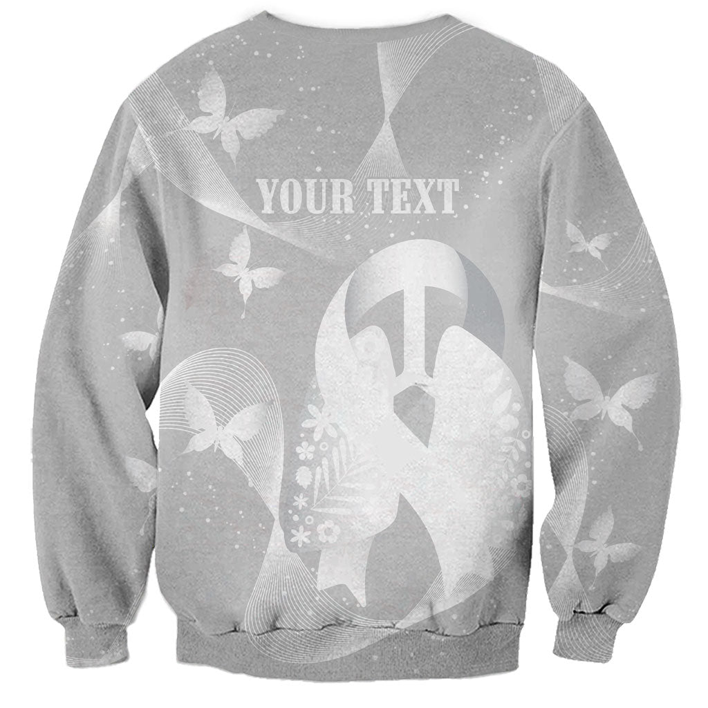 Australia Lung Cancer Awareness Personalised Sweatshirt Butterfly Ribbon Art