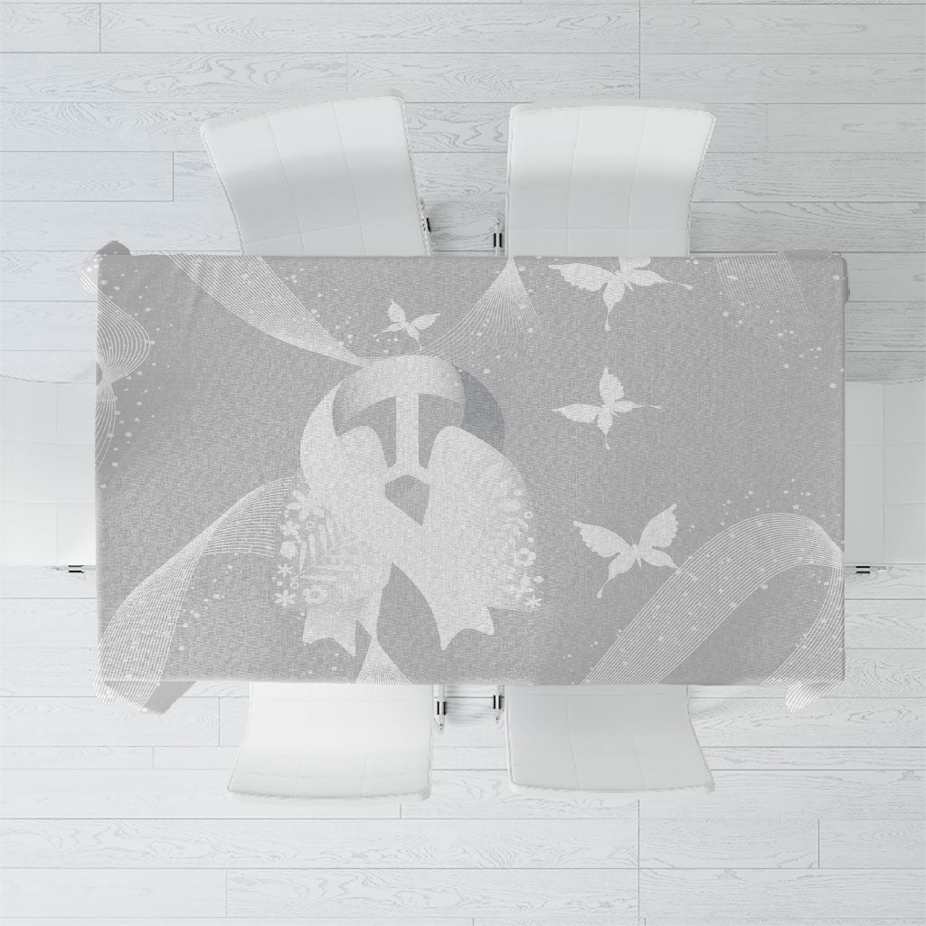 Australia Lung Cancer Awareness Tablecloth Butterfly Ribbon Art