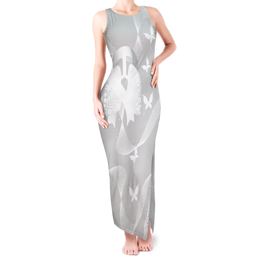 Australia Lung Cancer Awareness Personalised Tank Maxi Dress Butterfly Ribbon Art