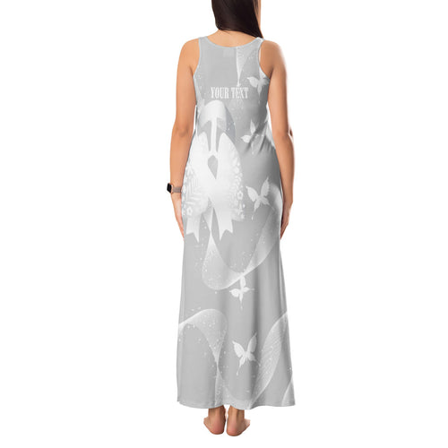 Australia Lung Cancer Awareness Personalised Tank Maxi Dress Butterfly Ribbon Art
