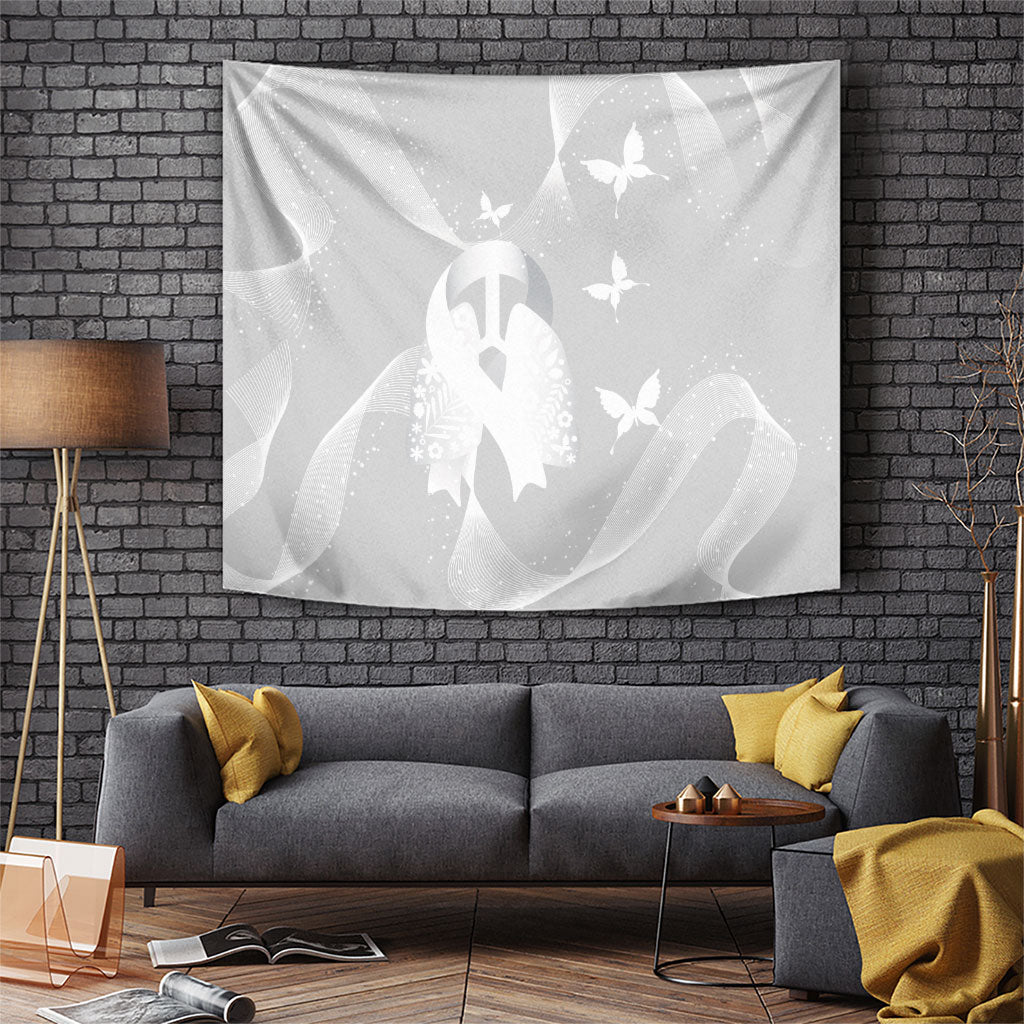 Australia Lung Cancer Awareness Tapestry Butterfly Ribbon Art