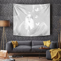 Australia Lung Cancer Awareness Tapestry Butterfly Ribbon Art