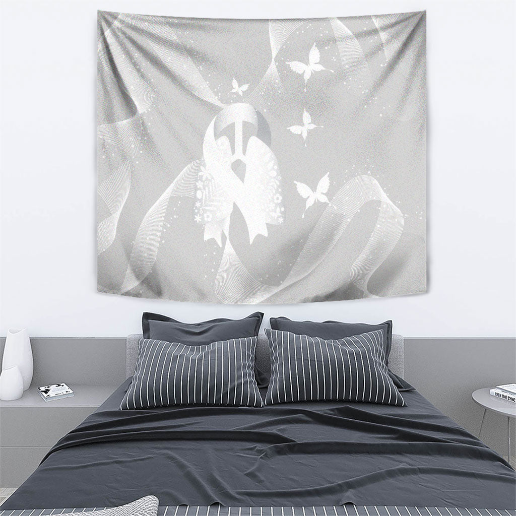 Australia Lung Cancer Awareness Tapestry Butterfly Ribbon Art