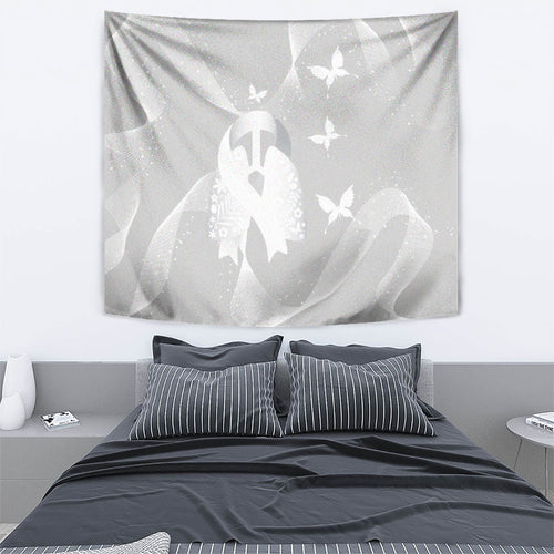 Australia Lung Cancer Awareness Tapestry Butterfly Ribbon Art
