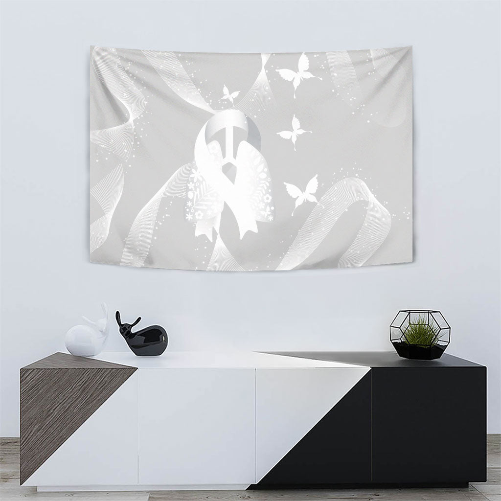 Australia Lung Cancer Awareness Tapestry Butterfly Ribbon Art