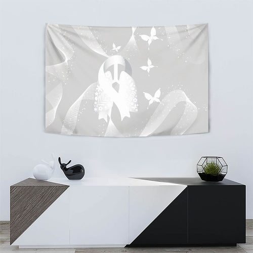 Australia Lung Cancer Awareness Tapestry Butterfly Ribbon Art