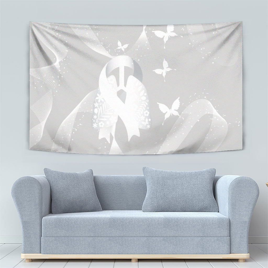 Australia Lung Cancer Awareness Tapestry Butterfly Ribbon Art