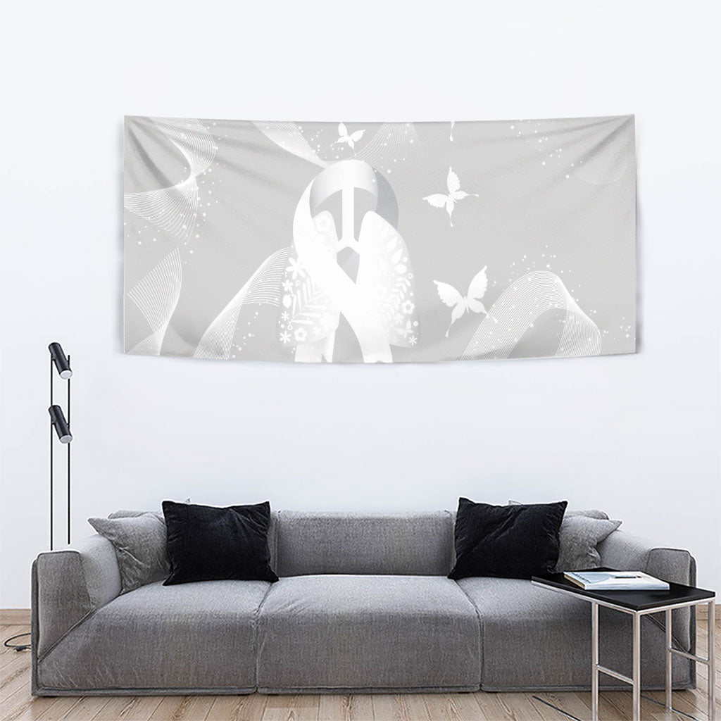 Australia Lung Cancer Awareness Tapestry Butterfly Ribbon Art