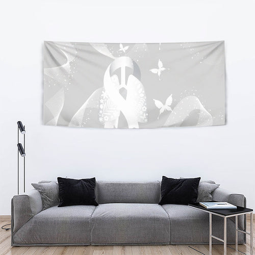 Australia Lung Cancer Awareness Tapestry Butterfly Ribbon Art
