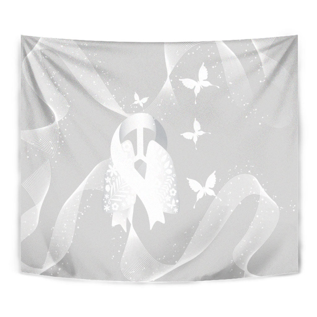 Australia Lung Cancer Awareness Tapestry Butterfly Ribbon Art