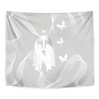 Australia Lung Cancer Awareness Tapestry Butterfly Ribbon Art
