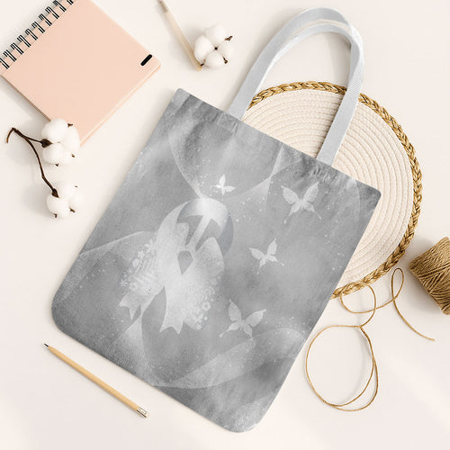 Australia Lung Cancer Awareness Tote Bag Butterfly Ribbon Art