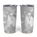 Australia Lung Cancer Awareness Personalised Tumbler Cup Butterfly Ribbon Art