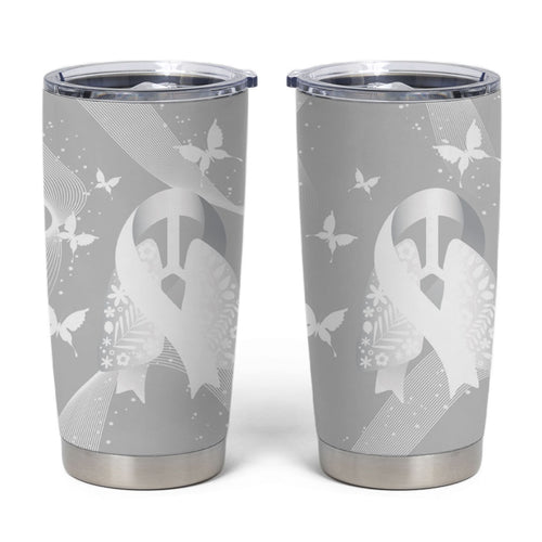 Australia Lung Cancer Awareness Personalised Tumbler Cup Butterfly Ribbon Art