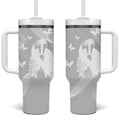 Australia Lung Cancer Awareness Personalised Tumbler With Handle Butterfly Ribbon Art