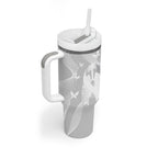 Australia Lung Cancer Awareness Personalised Tumbler With Handle Butterfly Ribbon Art